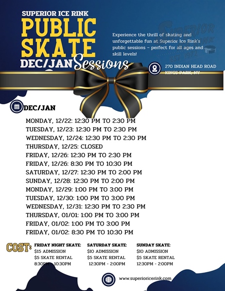 December Holiday  Public Sessions